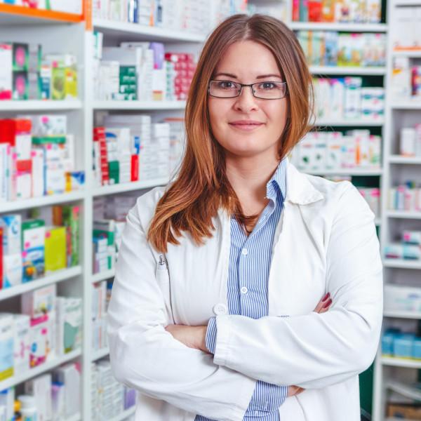 Pharmacy student in lab